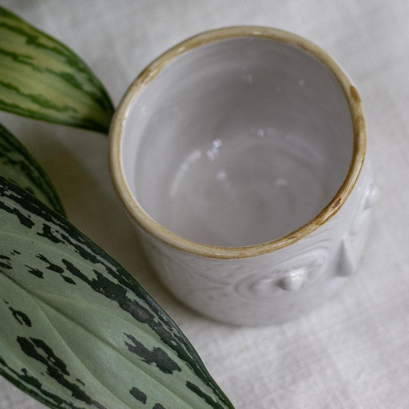 Caneca criativa em cerâmica artesanal coruja decorativa.