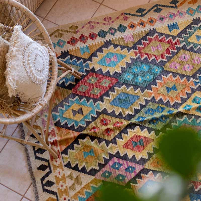 tapete kilim artesanal afegao arte decoração casa tradicao cultura textil algodao persa tecelagem beleza loja artesintonia 05