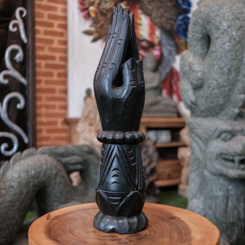 porta incensos maos buddha buda budismo incensarios decoracoes balinesas madeira entalhada carved wood artesintonia loja comprar preto