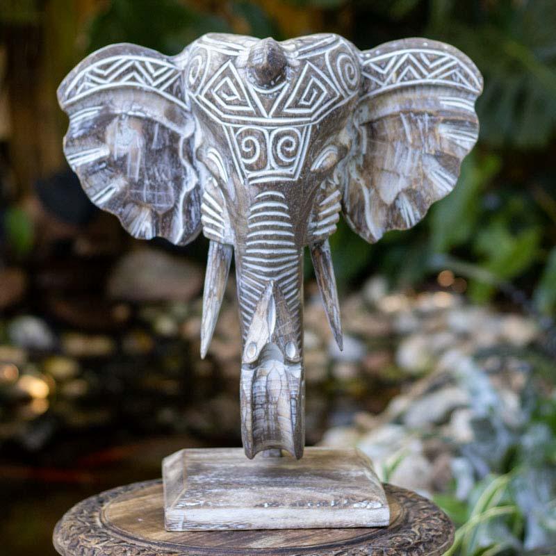 escultura elefante etnico cabeca madeira bali indonesia entalhado artesanal loja artesintonia decoracao 02