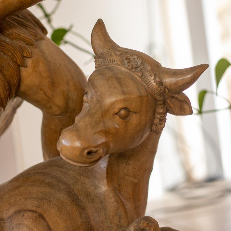 escultura shiva artesanal deus hindu nandi vaca sagrada índia bali decoração madeira renovação loja artesintonia 04