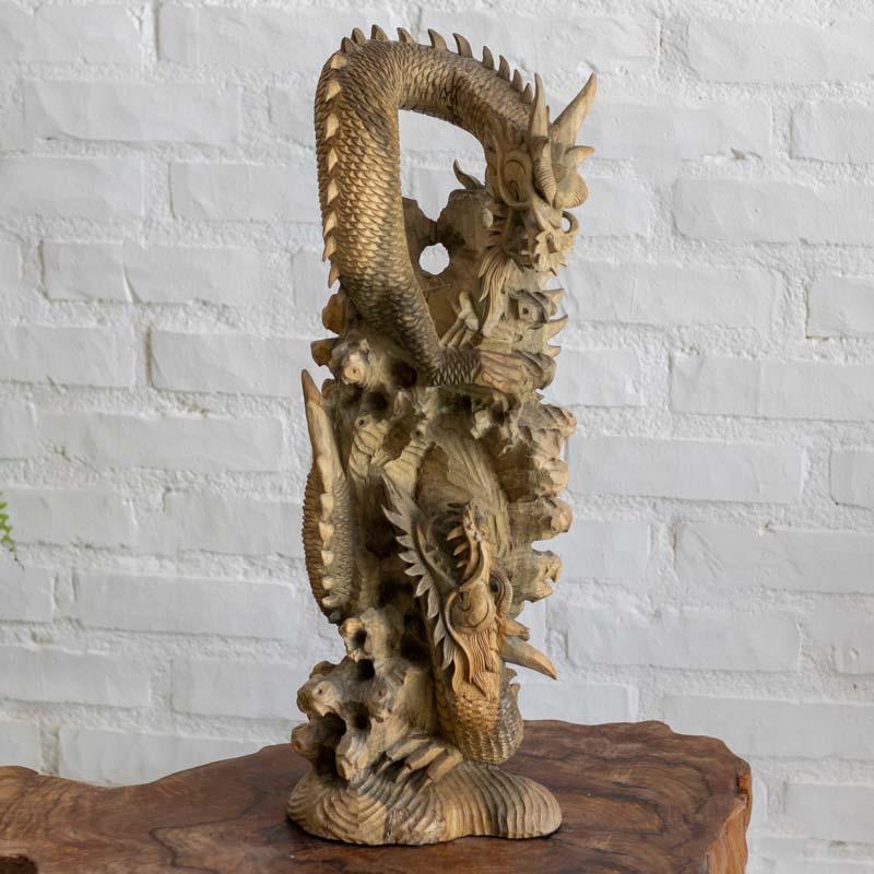 escultura dragoes madeira suar bali indonesia poder uniao mitologia cultura decoracao loja artesintonia 01