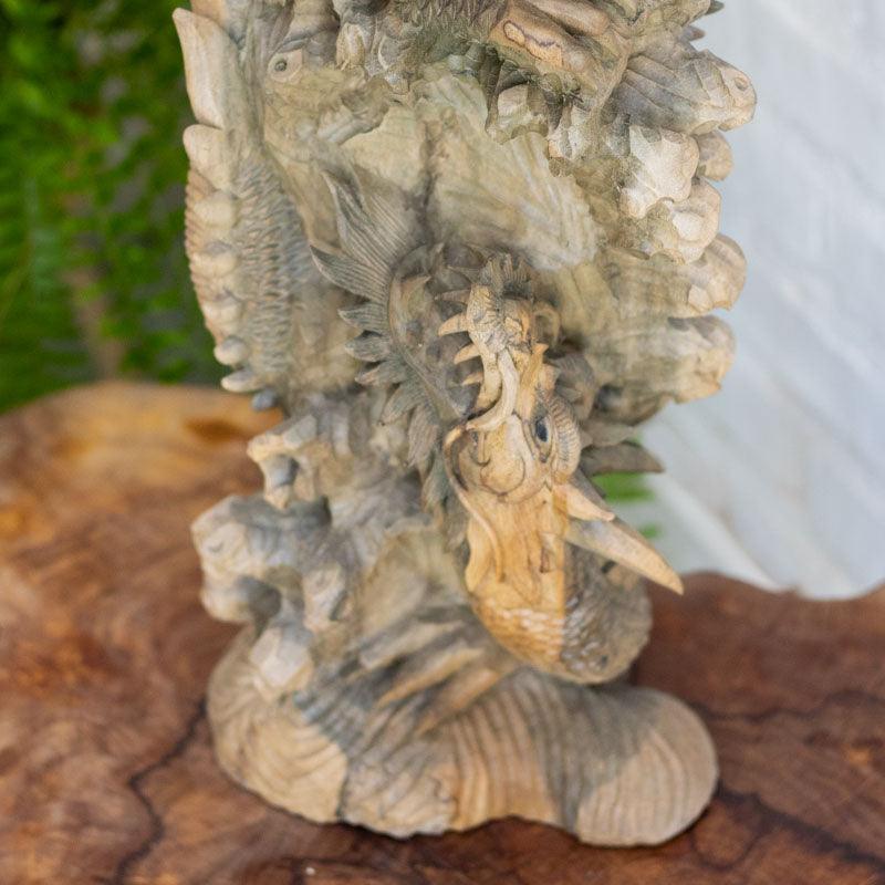 escultura dragoes madeira suar bali indonesia poder uniao mitologia cultura decoracao loja artesintonia 03