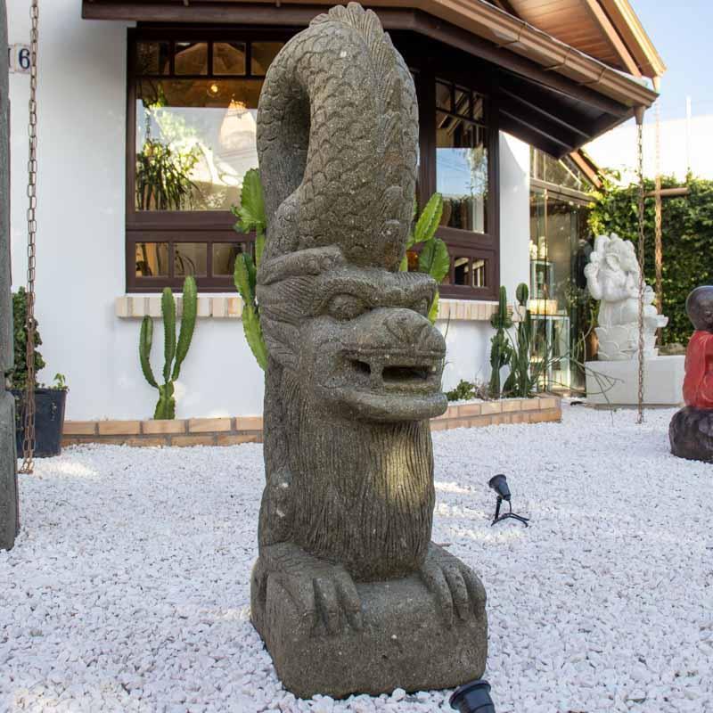 Escultura Dragão em pedra "Green Stone" - Arte & Sintonia bali23, dragões, esculturas, estatuas de jardim, facenews, jardim, pedra