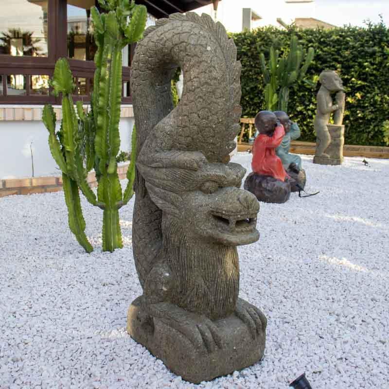 Escultura Dragão em pedra "Green Stone" - Arte & Sintonia bali23, dragões, esculturas, estatuas de jardim, facenews, jardim, pedra