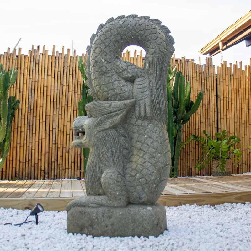 Escultura Dragão em pedra "Green Stone" - Arte & Sintonia bali23, dragões, esculturas, estatuas de jardim, facenews, jardim, pedra