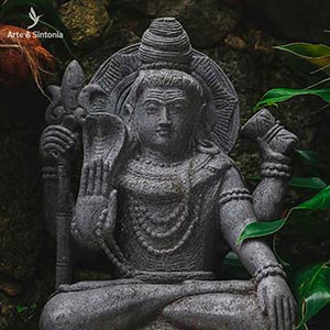 estatua shiva para decorar jardim pedra natural objetos decorativos artesanais balineses garden