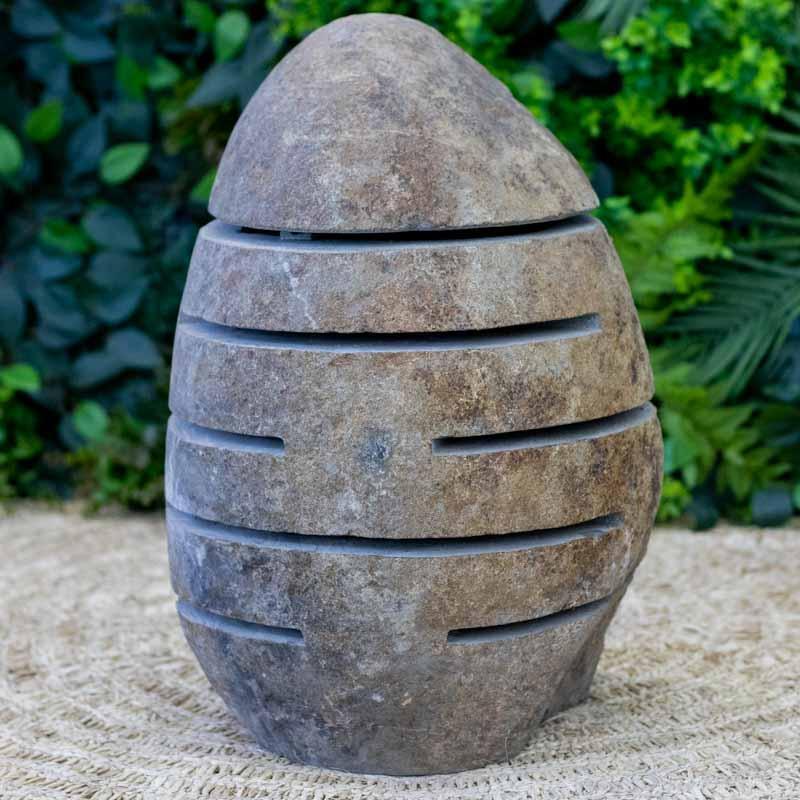 luz light luminária chão jardim garden zen decor iluminação bali balines balinesa arte artesão artesanato entalhado entalhe esculpido escultura pedra cimento green stone