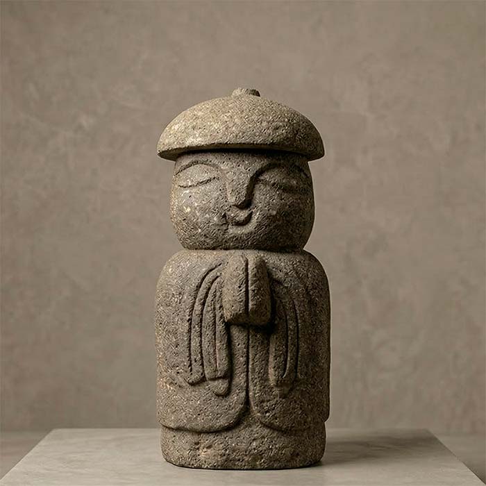 Estátua de monge de Bali para recepção de residências e espaços de meditação sofisticados.