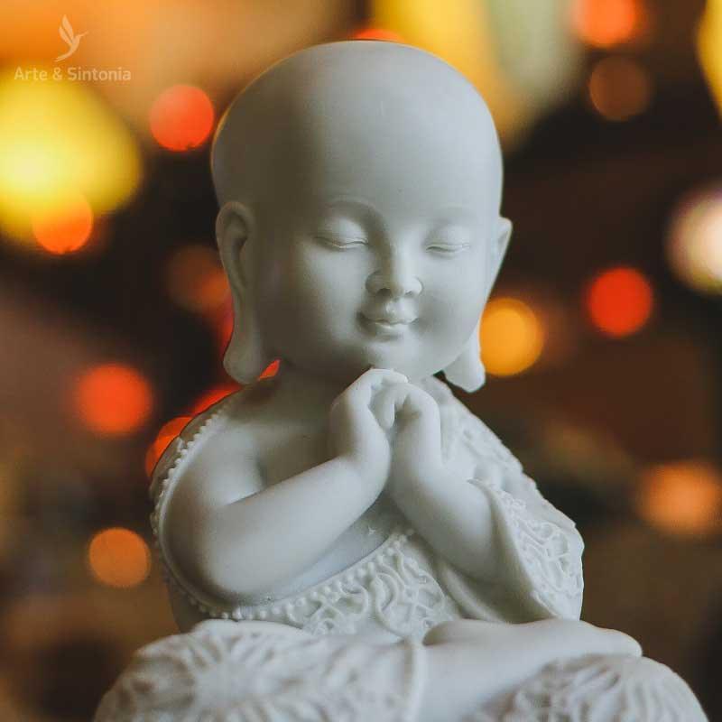 monge escultura sentado oracao decoracao decorativo zen marmorite escultura esculpida zen decor