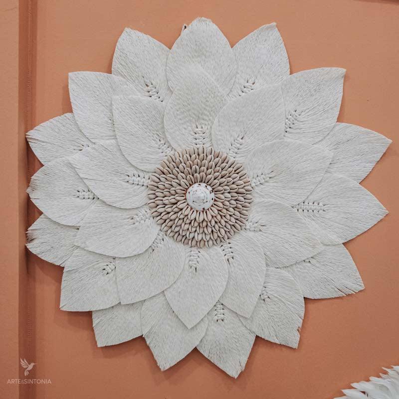 mandala macramê boho bali art artesanato artesão artesãos balineses balinesa concha indonésia trama fibra natural branco white