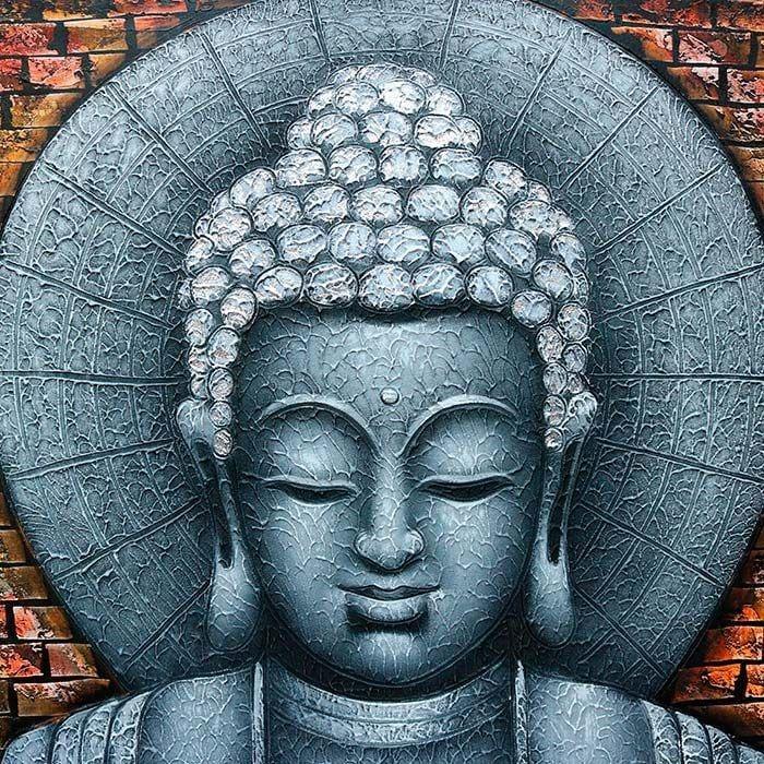 tela quadro pintura face buda muralha decor zen bali indonesia artesintonia 2
