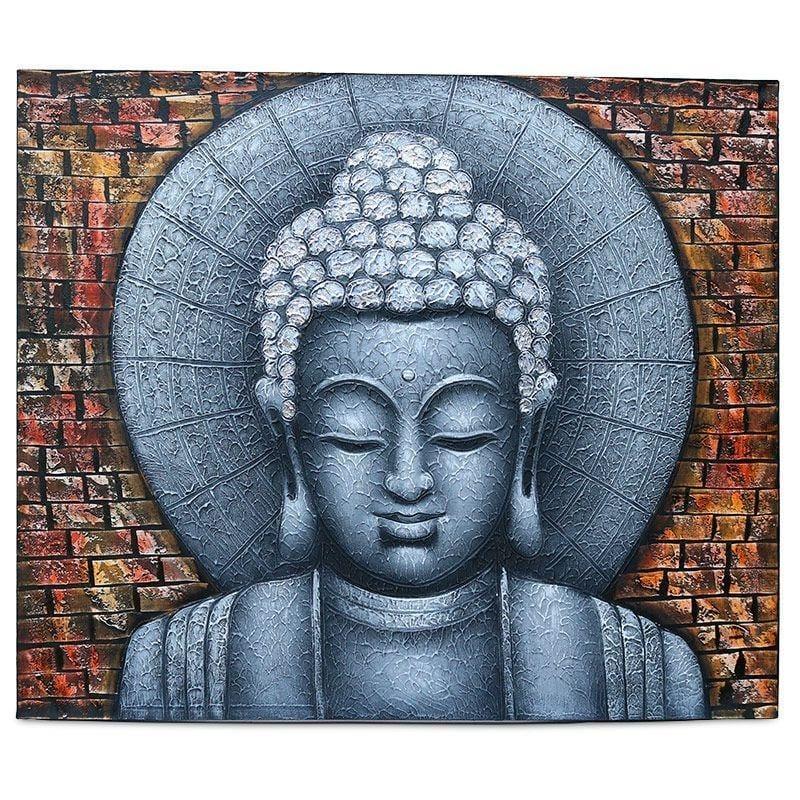 tela quadro pintura face buda muralha decor zen bali indonesia artesintonia 1
