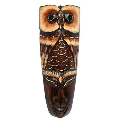 mascara coruja decorativa madeira bali indonesia carranca decor artesintonia tribal 1