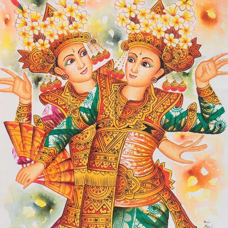 pintura tela danca balinesa bali indonesia decor decorativa artesintonia 2