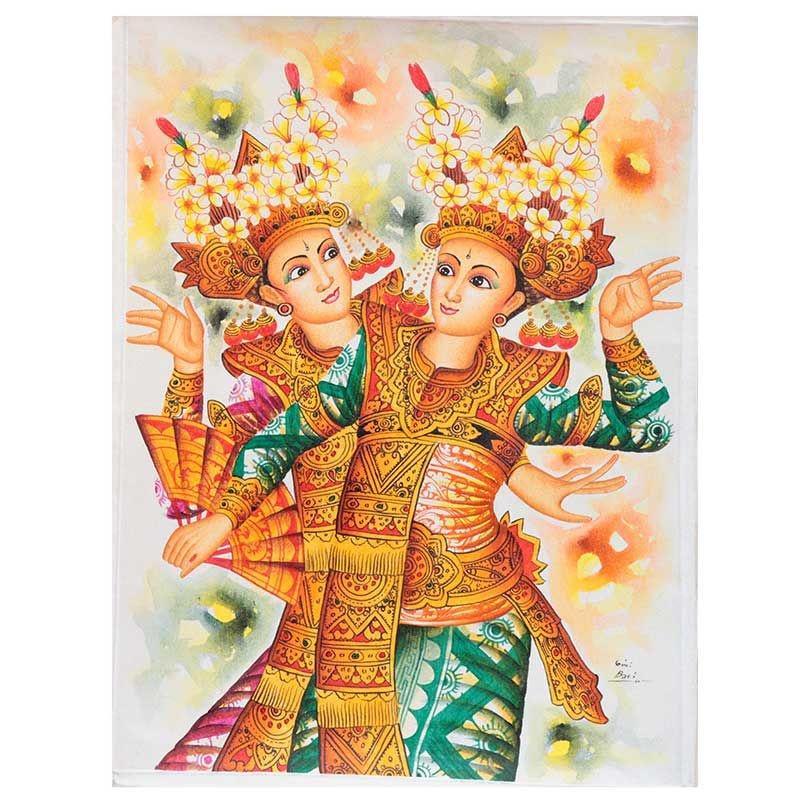 pintura tela danca balinesa bali indonesia decor decorativa artesintonia 1
