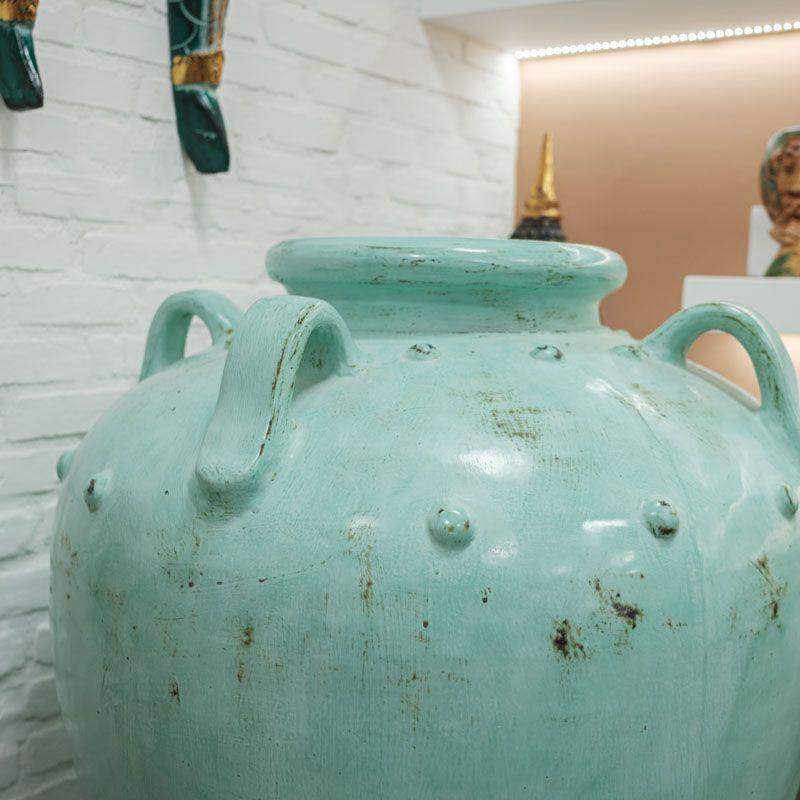 vaso terracota verde jardim zen boho casa decorativo artesanato balinês indonésia vase balinese decorative loja online artesintonia