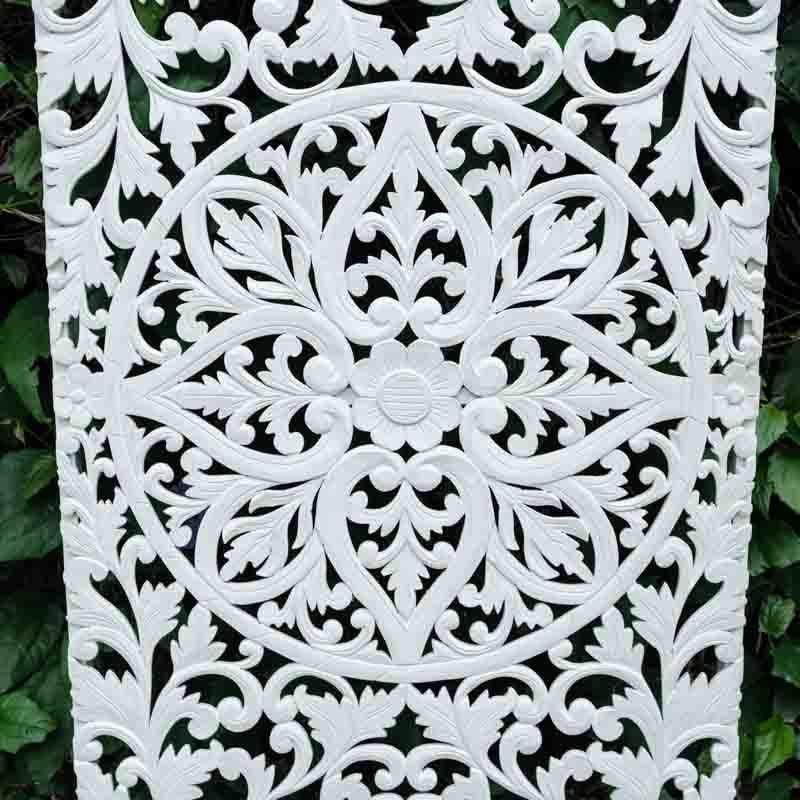 painel madeira esculpida handmade balinesa decoração mandala mdf branco wood carved balinese artesanato comprar loja artesintonia
