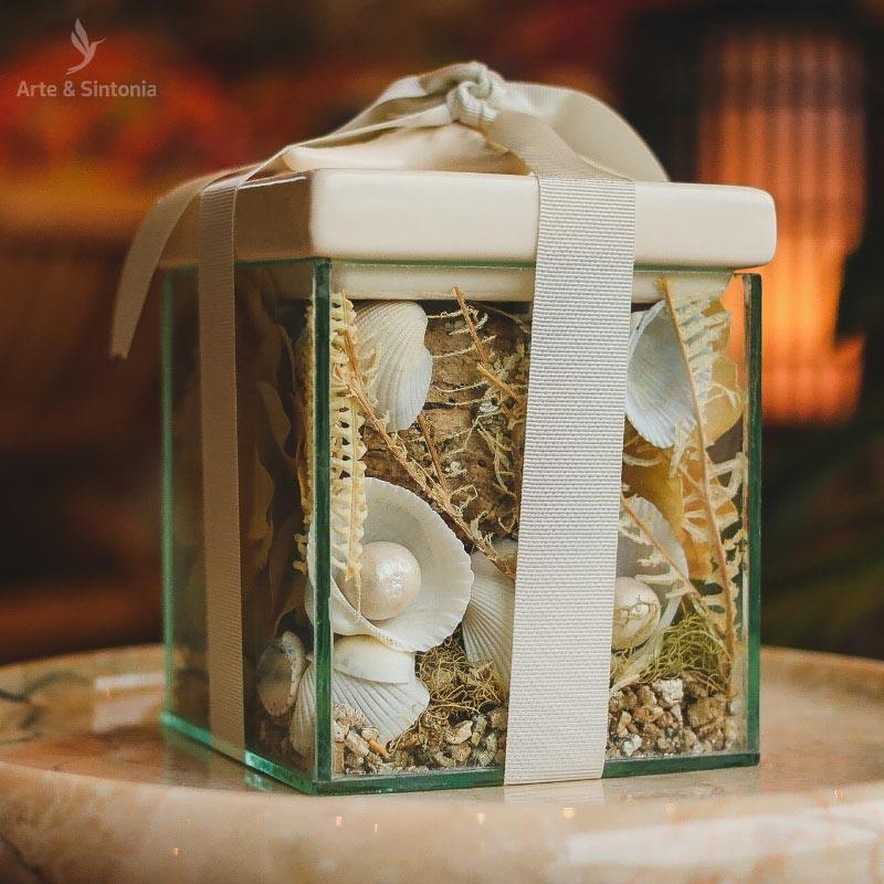 caixa de vidro potpourri box summer antik decor decoração
