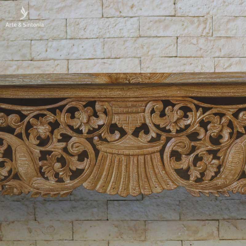 aparador madeira movel mobilia moveis decoracao decoracoes decorativo madeira entalhada entalhes florais balinese artesanato home decoration carved carving wood patina 4