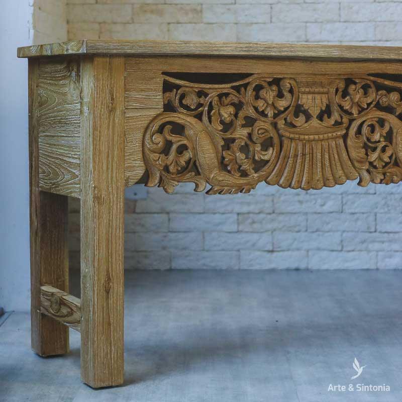 aparador madeira movel mobilia moveis decoracao decoracoes decorativo madeira entalhada entalhes florais balinese artesanato home decoration carved carving wood patina 7