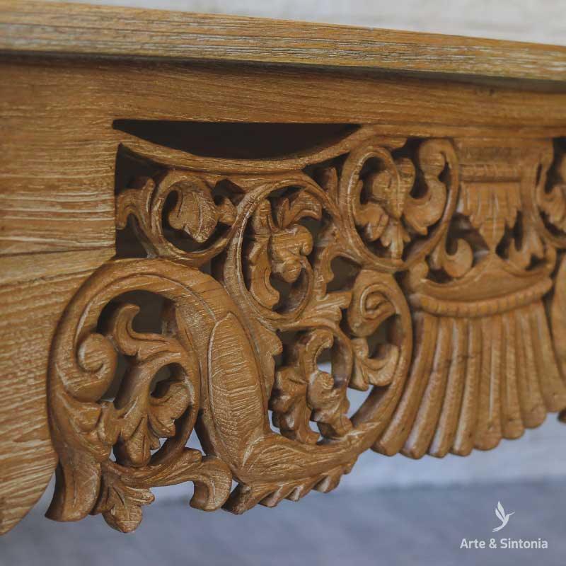 aparador madeira movel mobilia moveis decoracao decoracoes decorativo madeira entalhada entalhes florais balinese artesanato home decoration carved carving wood patina 9