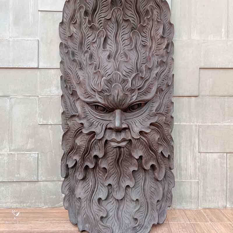 wooden mask wall hanging balinese art mascara madeira natural bali decoracao parede