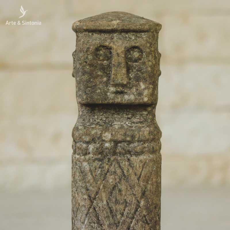 Escultura feita à mão em pedra natural para decoração cultural