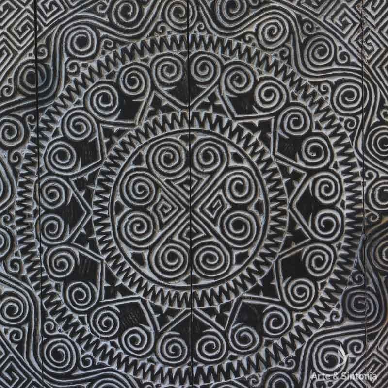 painel decorativo quadrada timor escura artesanal artesanato bali indonesia home decor decoracao parede artesintonia wall decoration tribal etnicos ethnic entalhado carved 2