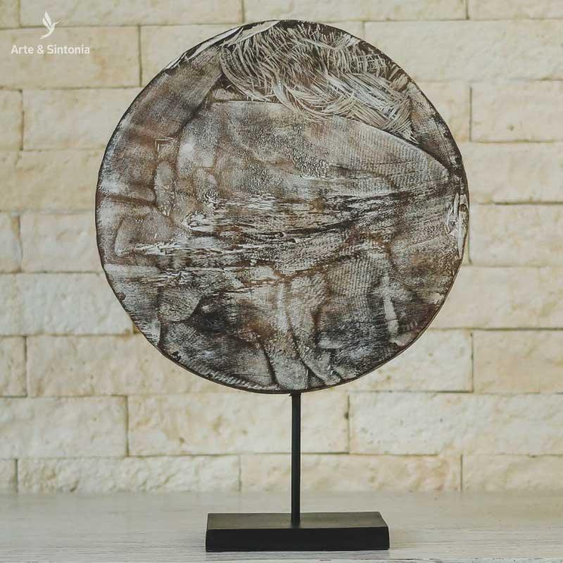 painel redondo decorativo base madeira entalhado home decor decoracao boho balinesa bali indonesia artesanal tribal antik patina artesintonia 2