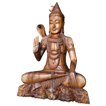 escultura deusa hindu shiva entalhada madeira suar bali indonesia artesintonia 3