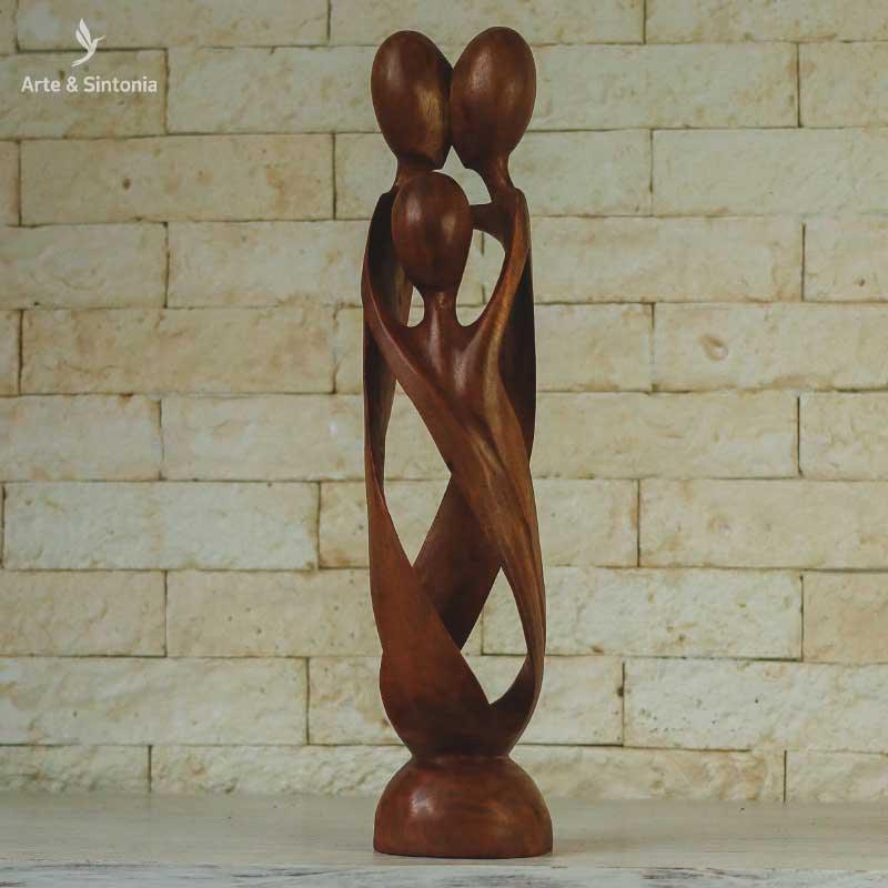 escultura familia abstrata 50cm home decor decorativa decoracao balinesa bali indonesia artesanal artesanato artesintonia 1