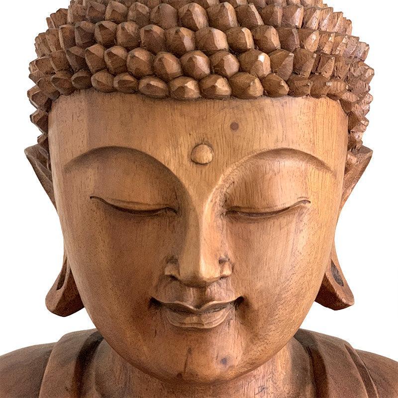 GL89 19 escultura madeira em pe orando artesanal arte bali indonesia home decor decoracao zen artesintonia 2