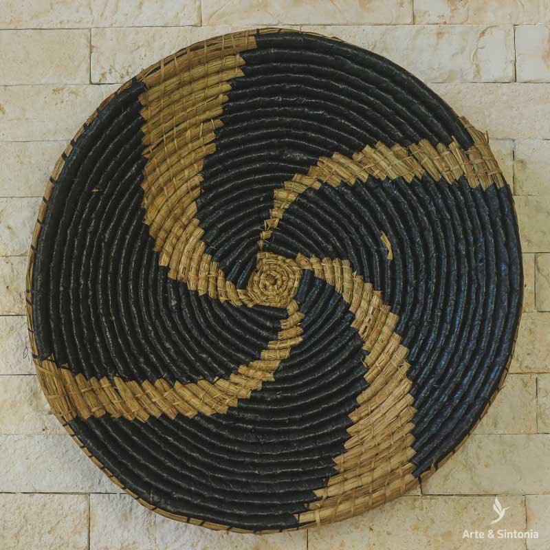 woven natural basket kitchen decor gallery wall art cesto redondo decoracao parede boho chic cestaria artesanal 5