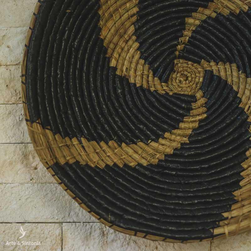 woven natural basket kitchen decor gallery wall art cesto redondo decoracao parede boho chic cestaria artesanal 4