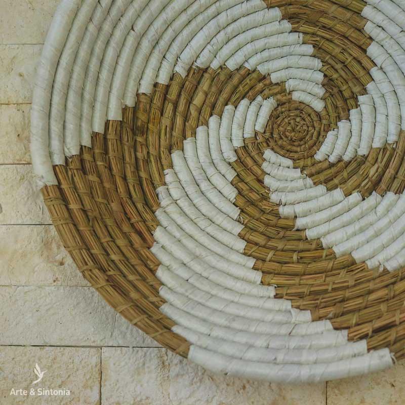woven natural basket kitchen decor gallery wall art cesto redondo decoracao parede boho chic cestaria artesanal 3