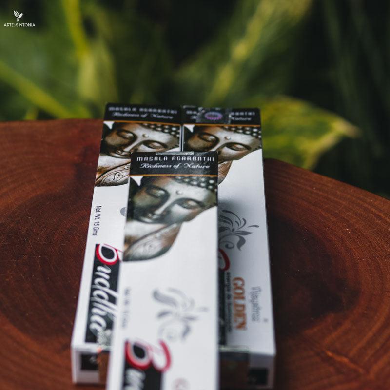 incensos artesanais varetas natural incense sticks handmade massala golden buddha budas buda naturais aromáticos artesanal meditation meditacao aromas energia cura limpeza espiritual interior aromaterapia artesintonia 3