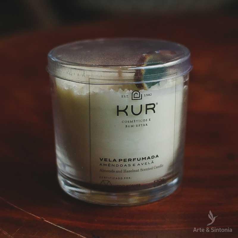 vela kur cosmeticos e bem estar candle amendoa e avela