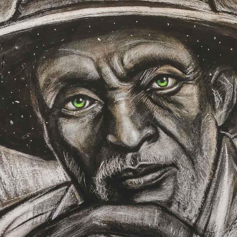 tela canva preto velho old man moldura frame fine art rosto face olhos verdes green eyes homem pescador fisherman chapeu hat decoracao decorativo home decor parede gallery wall alfredo maffei artesintonia 2