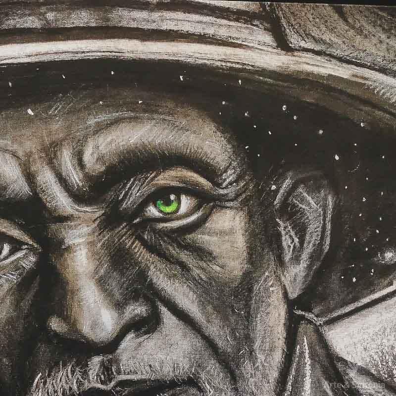 tela canva preto velho old man moldura frame fine art rosto face olhos verdes green eyes homem pescador fisherman chapeu hat decoracao decorativo home decor parede gallery wall alfredo maffei artesintonia 4
