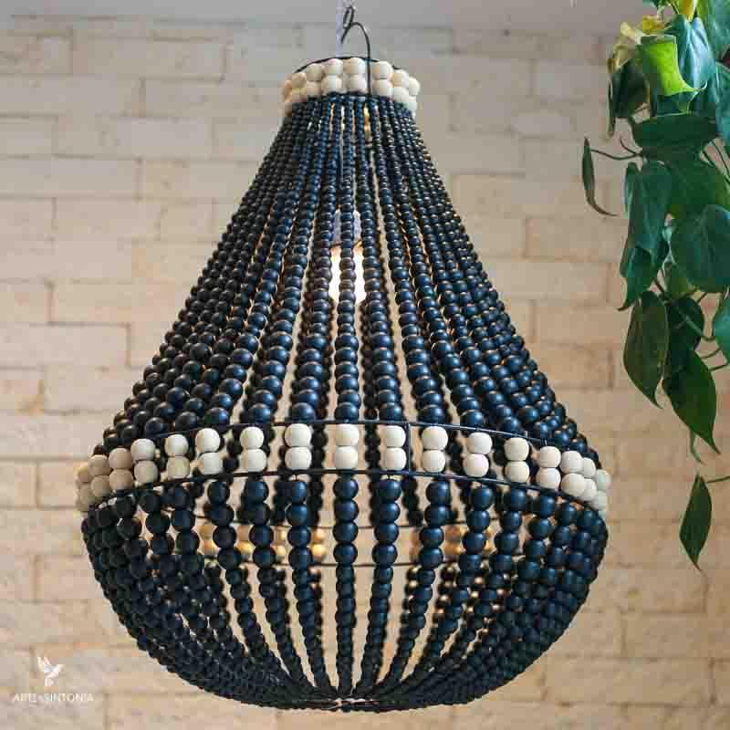 Luminária Boho em Madeira | Bali - Arte & Sintonia bali23, boho, fibra, lancamentos, Luminárias, Luminárias Boho, pendente, rattan