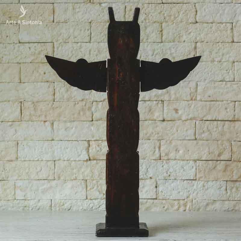 totem toten totemismo aborigene xama canadense artesanatos decorativos wood madeira carved entalhado indonesia objetos etnicos grande 100cm 7