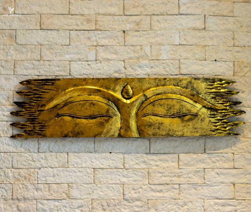Painel de parede Olhos de Buda artesanal decorativo Bali.