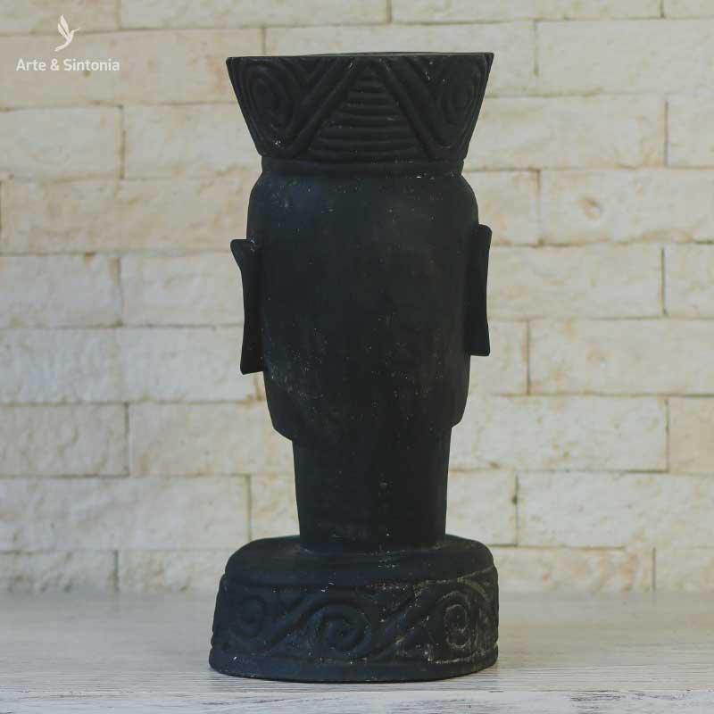 escultura primitivo antik branco preta decorativo home decor decoracao balinesa bali indonesia artesintonia arte tribal timor banco madeira entalhado decorativo 5