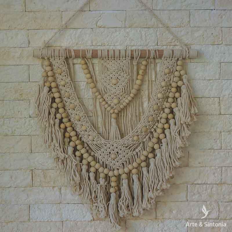 macrame pequeno home decor decoracao boho parede artesanal artesanato bali indonesia trabalho manual artesintonia