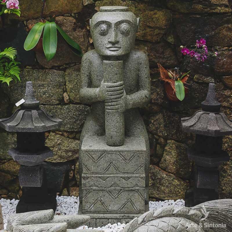 escultura primitivo pedra vulcanica jardim zen garden zengarden balinesa bali arte baliart arte decorativa