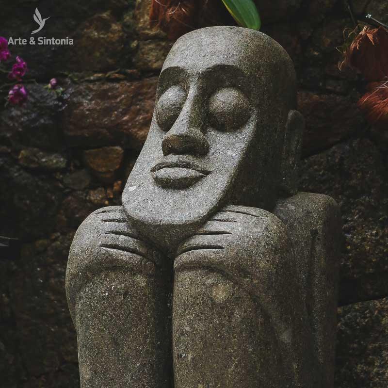 escultura primitivo setado decoracao jardim garden zen zengarden ston pedra vulcanica green stone artesanal arte artesanato art bali baliart bali decor balines balineses balinesa tribal ancestral étnico ethnic ethnics