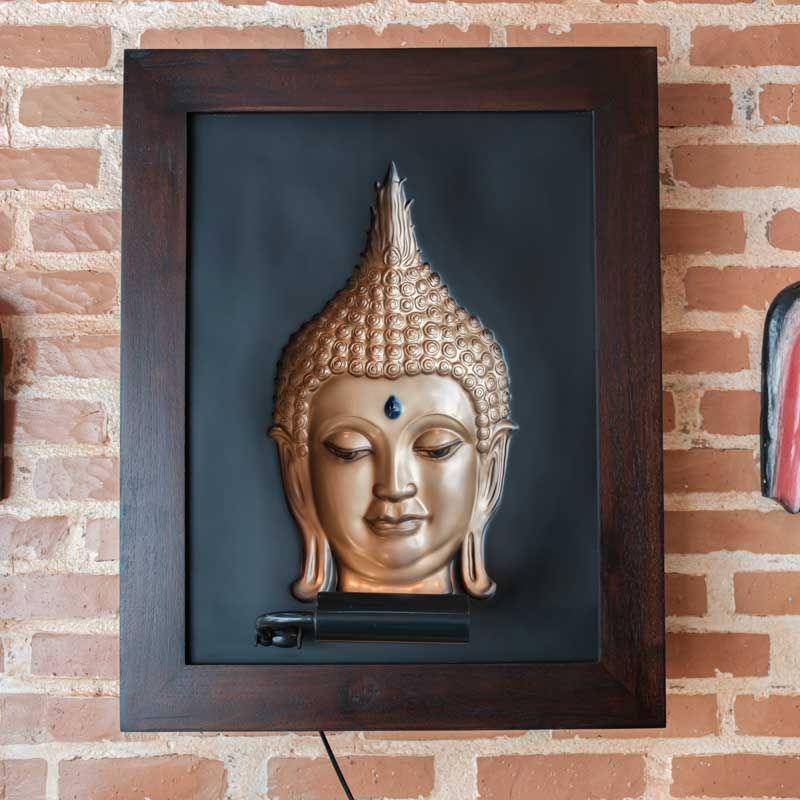 buda buddha thai tailandês 3d movimento quadro arte artesanato frame art golden dourado bali indonésia loja comprar artesintonia