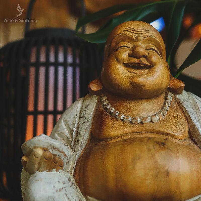 GL32 buda buddha happy artesintonia feliz decoracao bali madeira entalhada patina