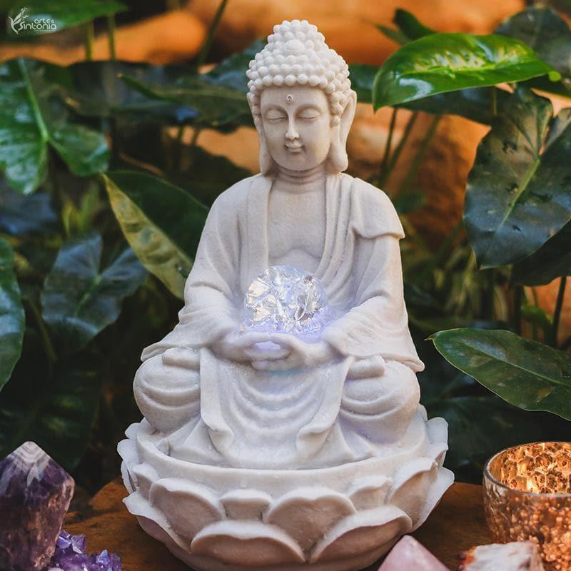 fonte linda buda buddha 32 cm marmorite gardin decorativa artesintonia 1